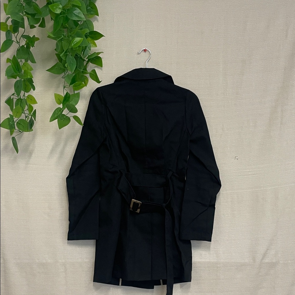 Old Navy Black Double-Breasted Trench Coat - Picture 2 of 3